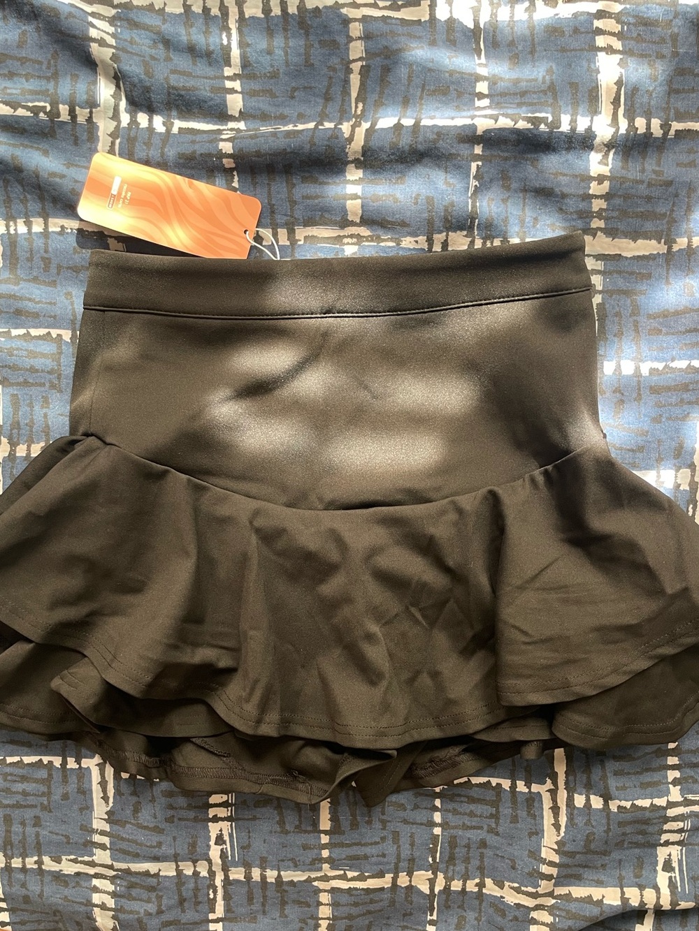 Black Layered Ruffle Skater Mini Skirt